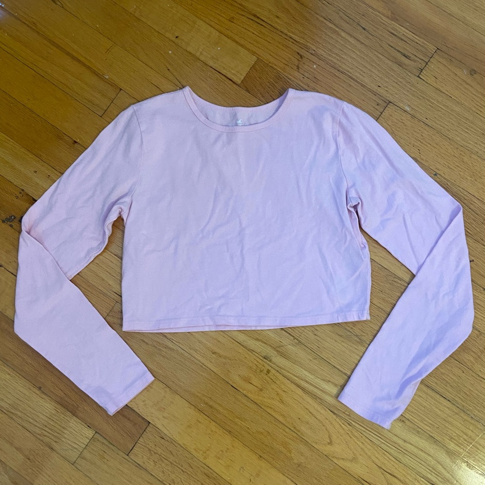 Hollister Light Pink/Long Sleeved Crop Top